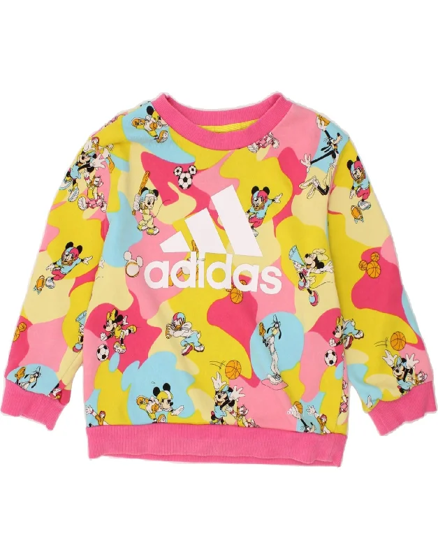 ADIDAS Baby Girls Disney Graphic Sweatshirt Jumper 18-24 Months Pink