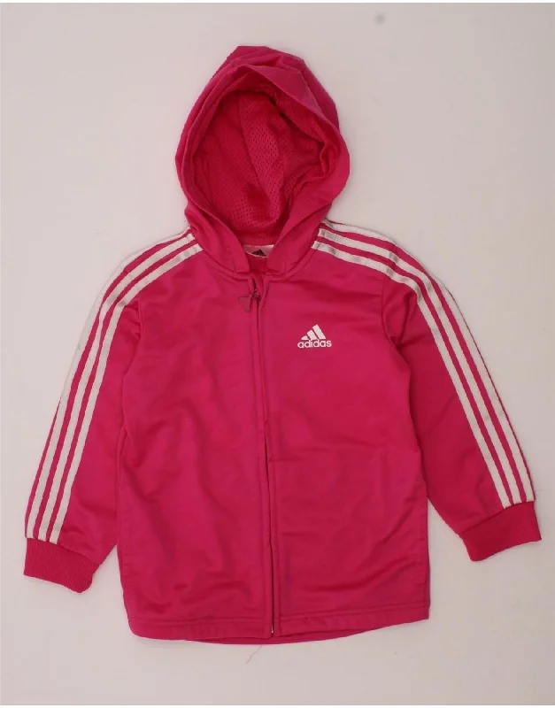 ADIDAS Baby Girls Zip Hoodie Sweater 18-24 Months Pink