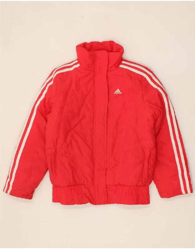 ADIDAS Girls Windbreaker Jacket 7-8 Years Pink Polyester