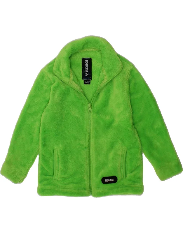 BRUGI Girls Fleece Jacket 5-6 Years Green Polyester