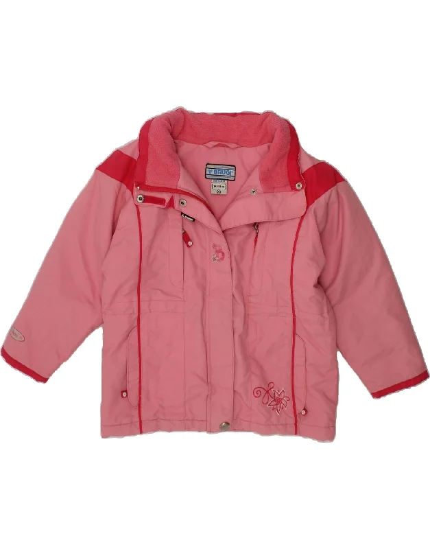 BRUGI Girls Windbreaker Jacket 3-4 Years Pink Colourblock Polyamide