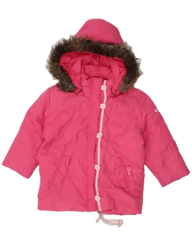 CHAMPION Baby Girls Hooded Padded Jacket 18-24 Months Large  Pink