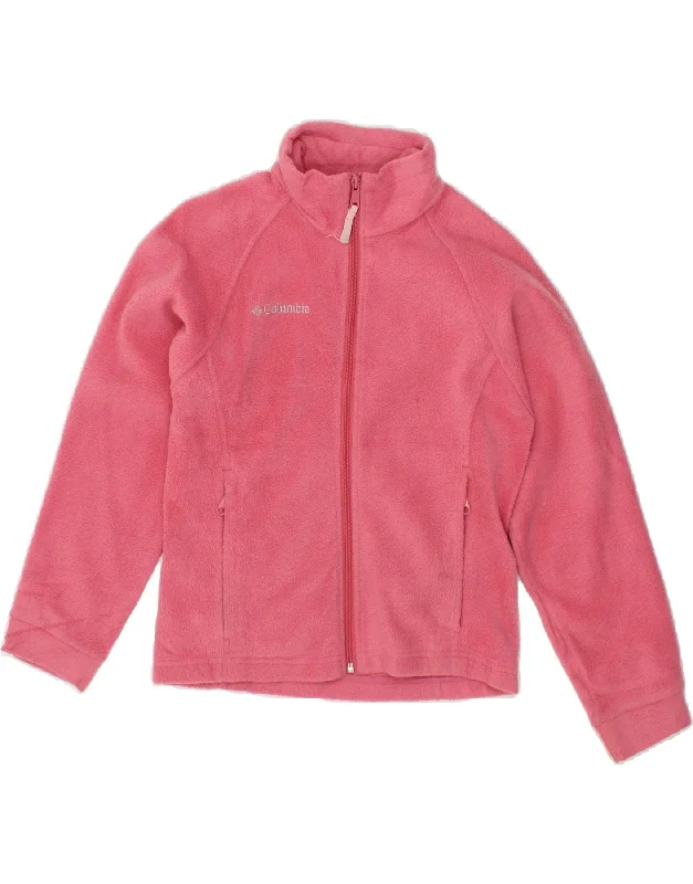 COLUMBIA Girls Fleece Jacket 10-11 Years Pink Polyester