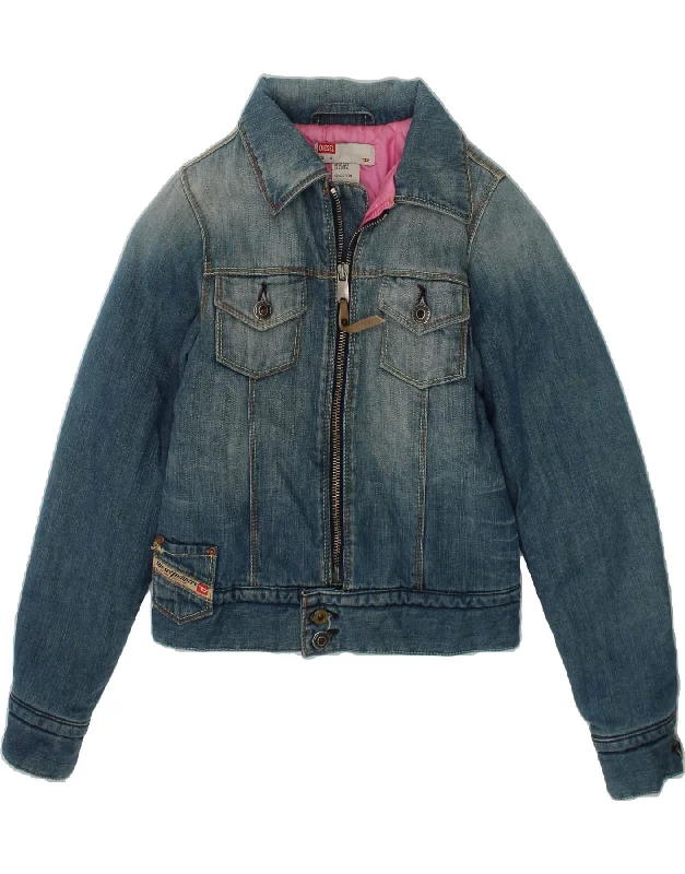 DIESEL Girls Denim Jacket 5-6 Years Small Blue Cotton