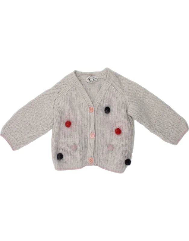 EMPORIO ARMANI Baby Girls Cardigan Sweater 9-12 Months White Spotted