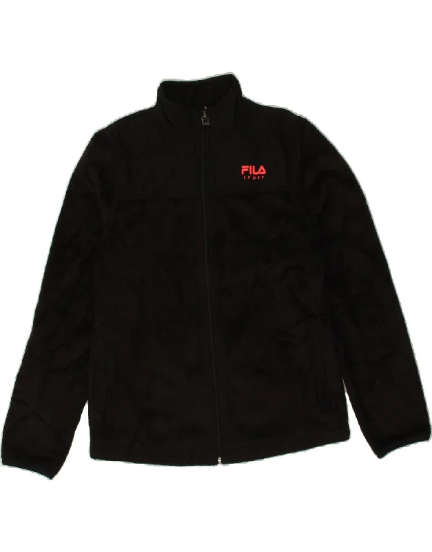 FILA Girls Fleece Jacket 13-14 Years Large Black Polyester