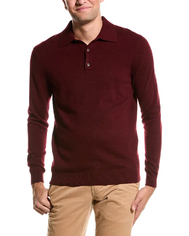 Forte Cashmere 3-Button Cashmere Polo Sweater