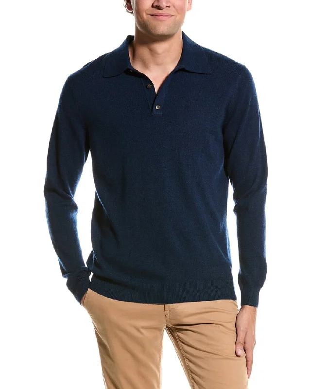 Forte Cashmere 3-Button Cashmere Polo Sweater