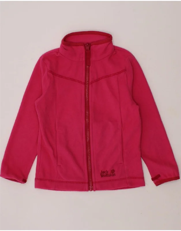 JACK WOLFSKIN Girls Fleece Jacket 3-4 Years Pink Polyester