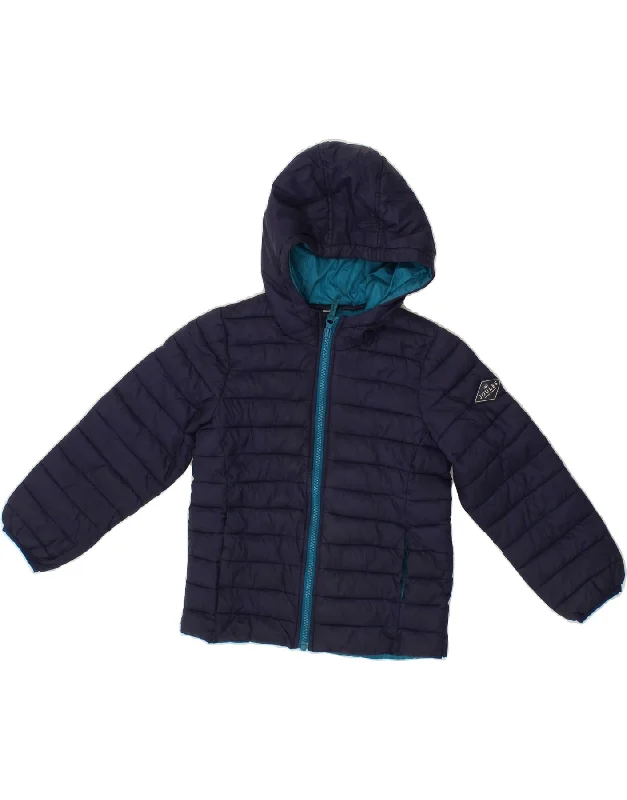 JOULES Girls Hooded Padded Jacket 5-6 Years Navy Blue Polyamide