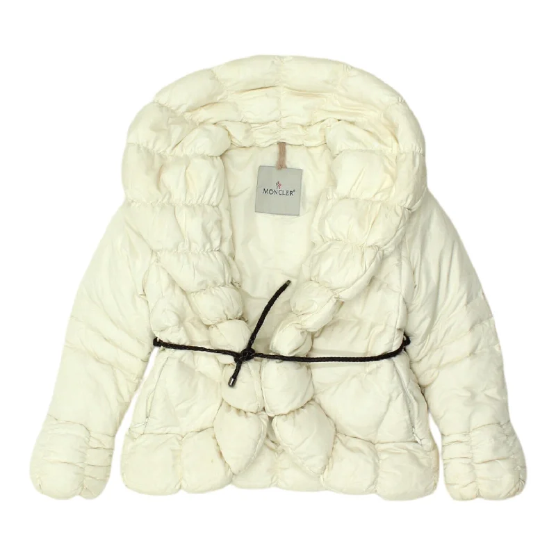 Moncler Girls Beige Puffer Jacket | Vintage High End Designer Padded Coat Kids