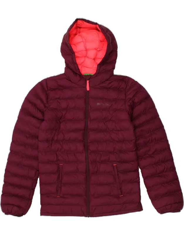 MOUNTAIN WAREHOUSE Girls Hooded Padded Jacket 12-13 Years Maroon Nylon