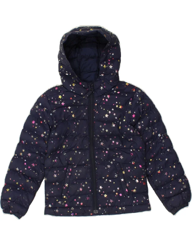 MOUNTAIN WAREHOUSE Girls Hooded Padded Jacket 3-4 Years Navy Blue Flecked