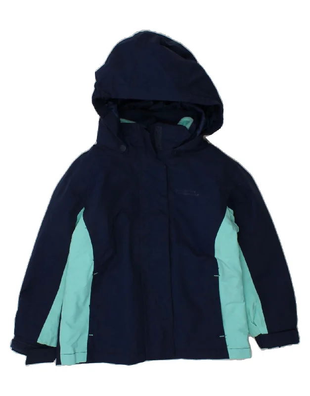 MOUNTAIN WAREHOUSE Girls Hooded Rain Jacket 2-3 Years Navy Blue