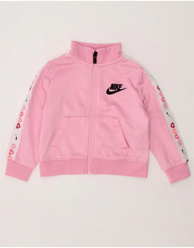 NIKE Baby Girls Graphic Tracksuit Top Jacket 12-18 Months Pink Polyester