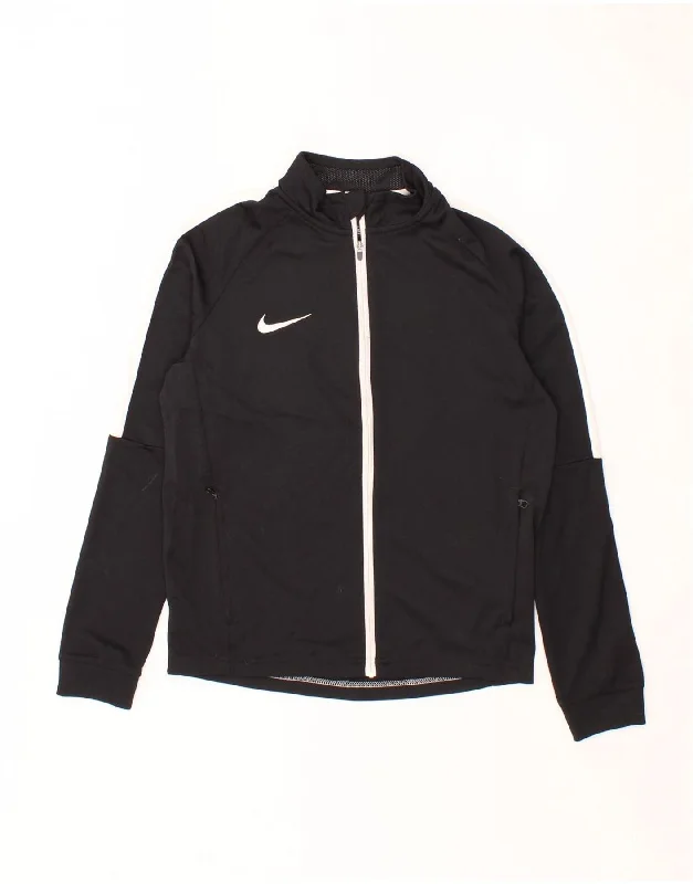 NIKE Girls Graphic Tracksuit Top Jacket 12-13 Years Large Black