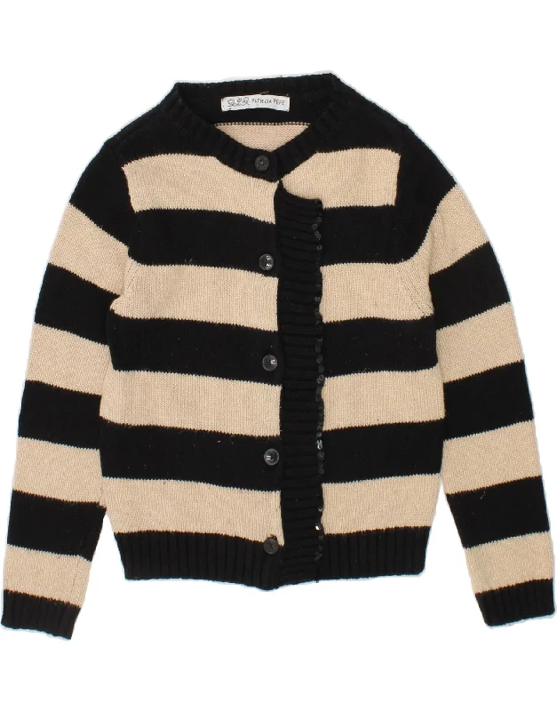 PATRIZIA PEPE Baby Girls Cardigan Sweater 18-24 Months Black Striped