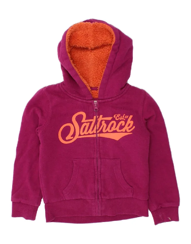 SALTROCK Girls Graphic Zip Hoodie Sweater 4-5 Years Pink