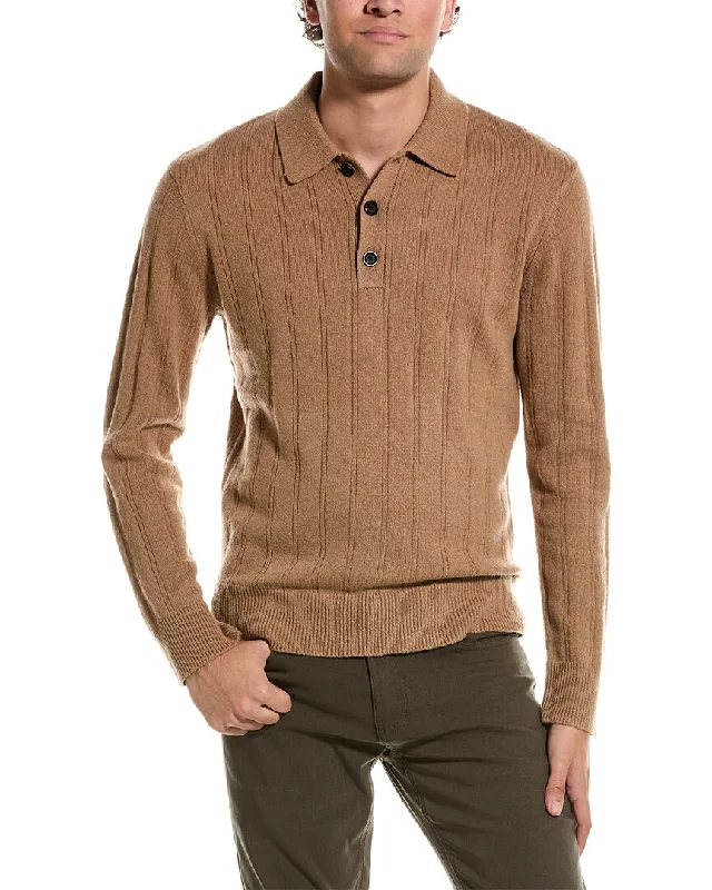 Slate & Stone Ribbed Wool-Blend Polo Sweater