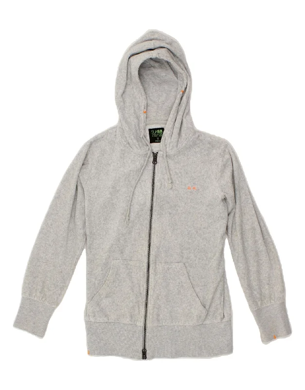 SUN68 Girls Zip Hoodie Sweater 11-12 Years Grey Cotton