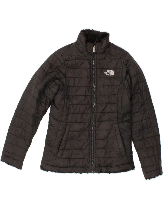 THE NORTH FACE Girls Reversible Padded Jacket 10-11 Years Medium Black