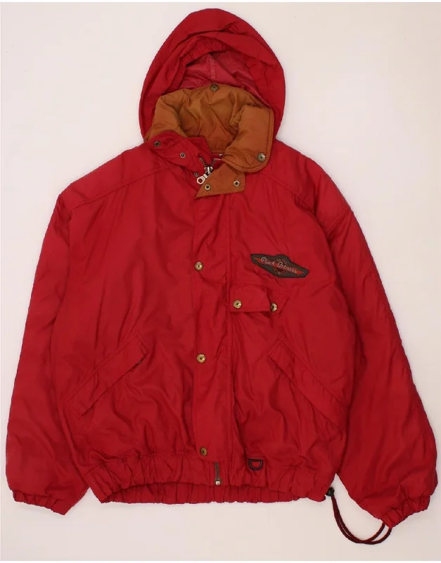 BELFE Mens Hooded Windbreaker Jacket IT 52 XL Red Nylon