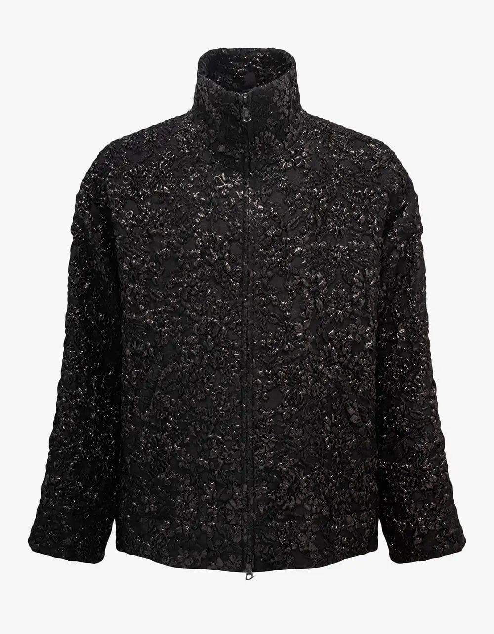 Valentino Garavani Black Nylon Brocade Jacket