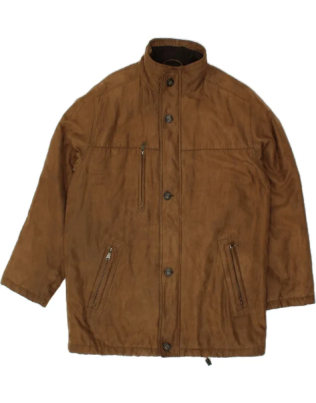 BUGATTI Mens Windbreaker Jacket UK 42 XL Brown Polyester