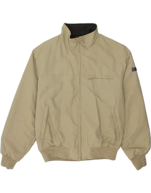 CANADIENS Mens Bomber Jacket UK 44 2XL Beige Nylon