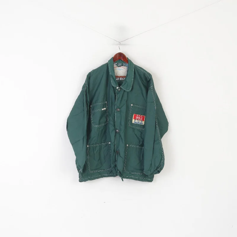 Pro Life Vienna Men M Jacket Green Nylon Waterproof Vintage Baseball Diamond Star Top