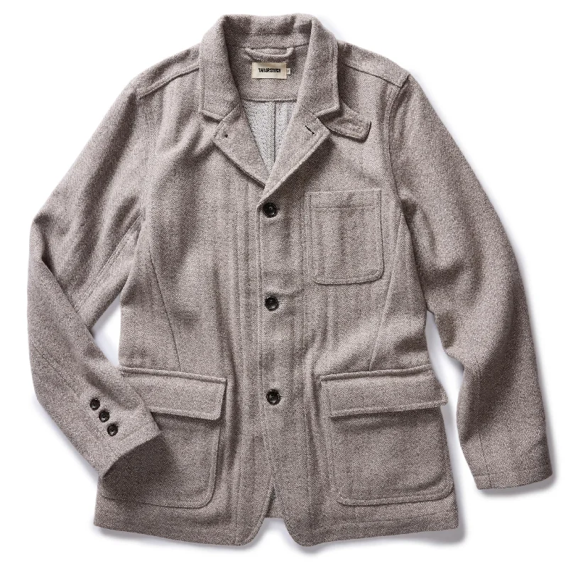 The Gibson Jacket in Heathered Oat Nep Herringbone