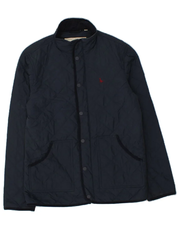 JACK WILLS Mens Quilted Jacket UK 40 Large Navy Blue Polyester