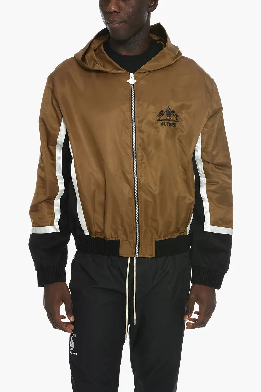 Just Don Two Tone Windbreaker Jacket with Hood