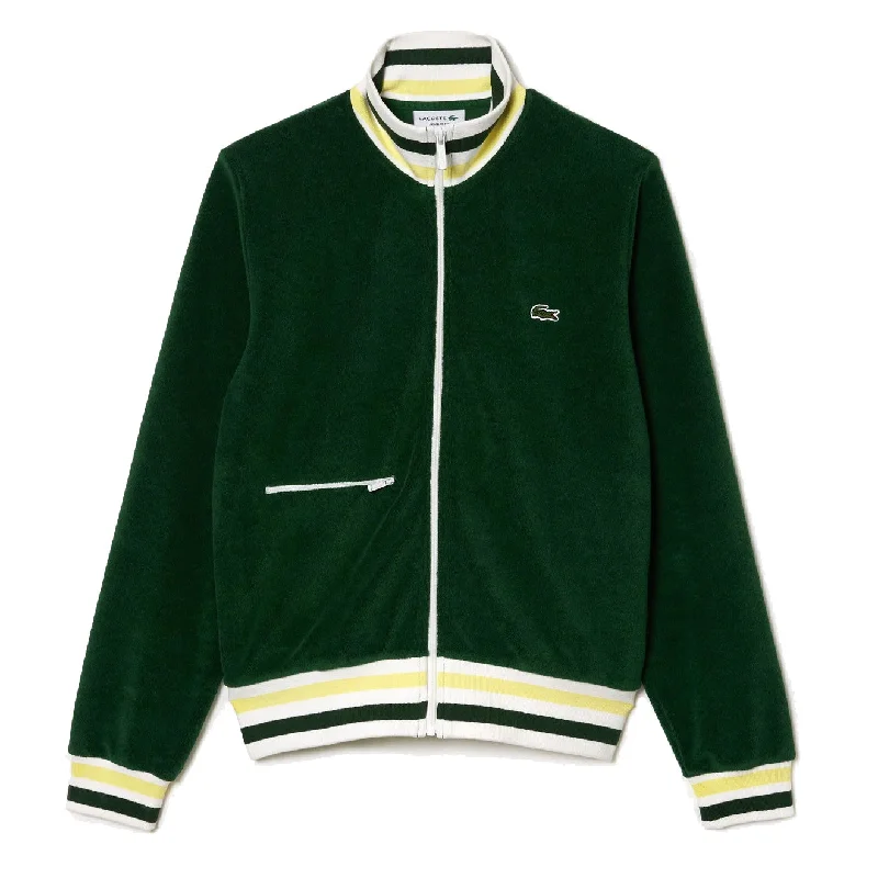 Lacoste Towelling Zip Through Jacket Green