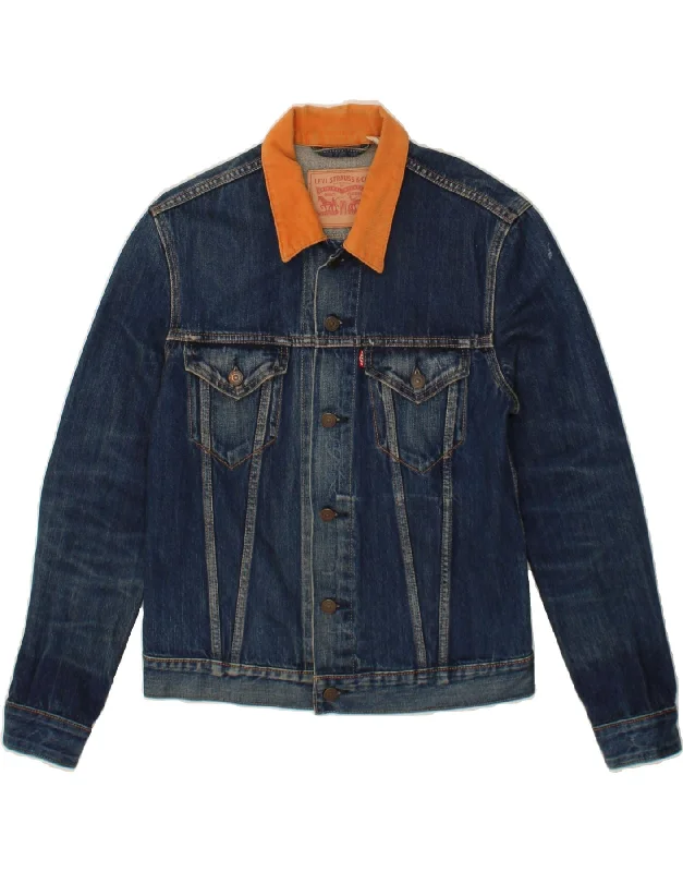 LEVI'S Mens Denim Jacket UK 38 Medium Blue Cotton