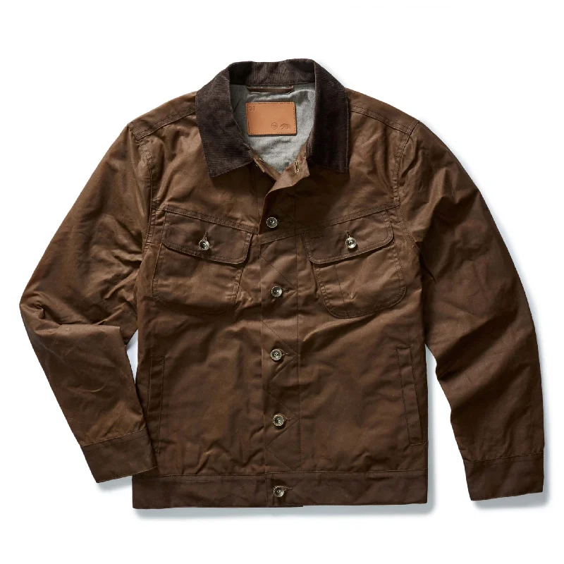 The Long Haul Jacket in Dark Khaki Waxed Canvas