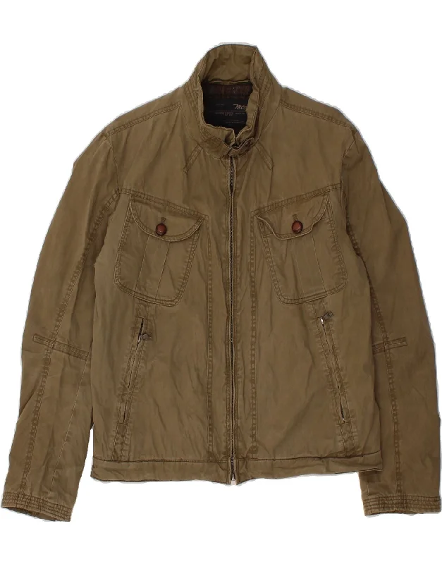 MARLBORO CLASSICS Mens Utility Jacket EU 50 Large Khaki Cotton