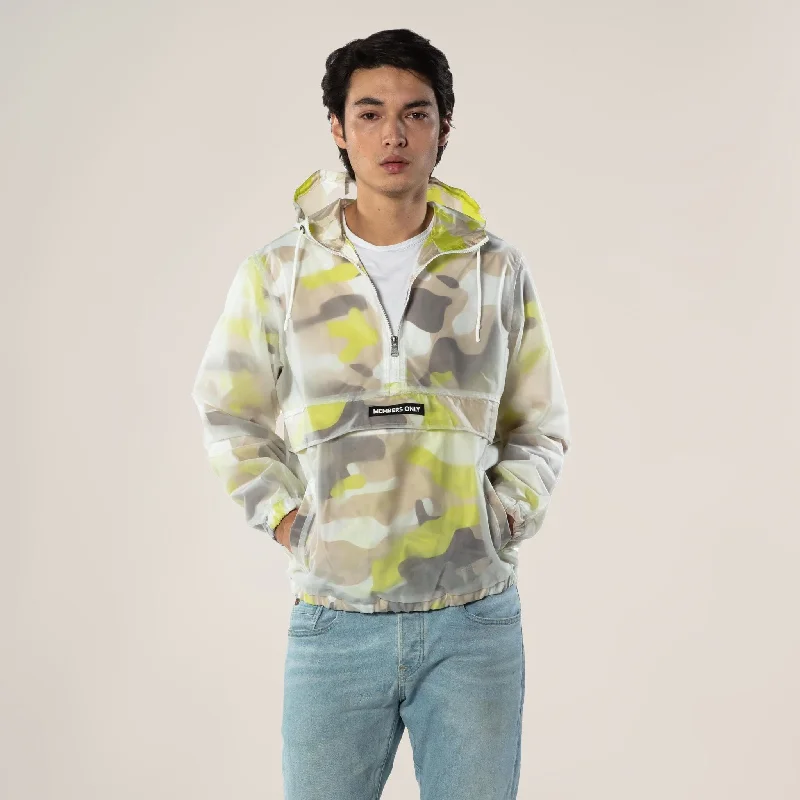 Men's Translucent Camo Print Popover Jacket