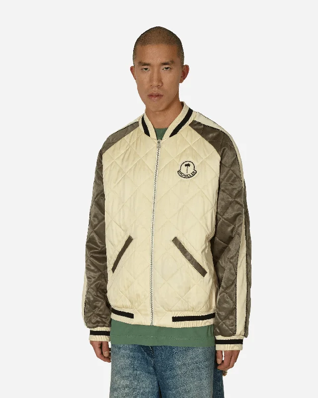 Palm Angels Gosper Varsity Jacket Beige