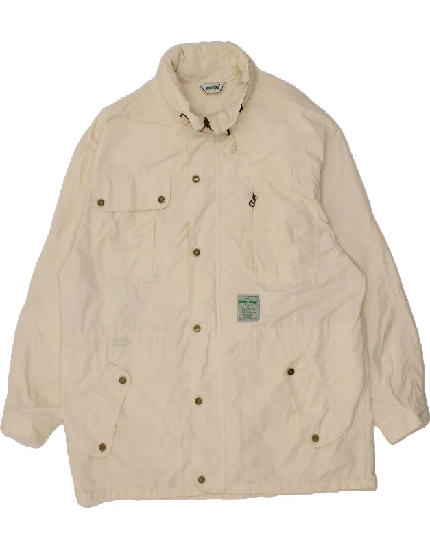 NORWAY Mens Hooded Utility Jacket IT 54 2XL Beige Polyamide