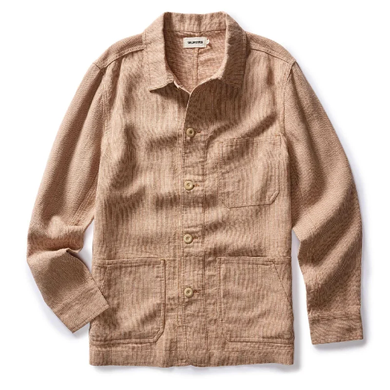 The Ojai Jacket in Chili Stripe Linen