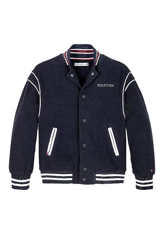 Tommy Hilfiger Kids Oversized Bomber Jacket, Navy