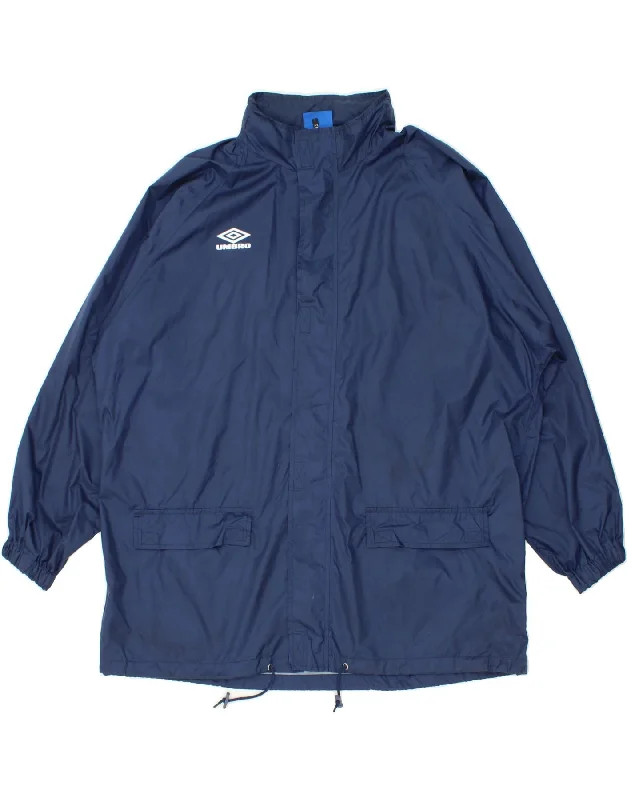 UMBRO Mens Rain Jacket UK 44 2XL Navy Blue Nylon