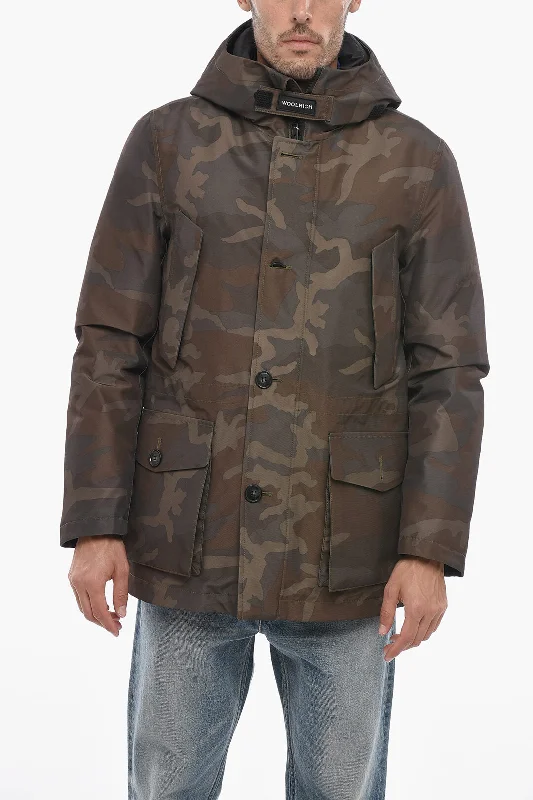 Woolrich Camouflage Utility Down Jacket with Hood