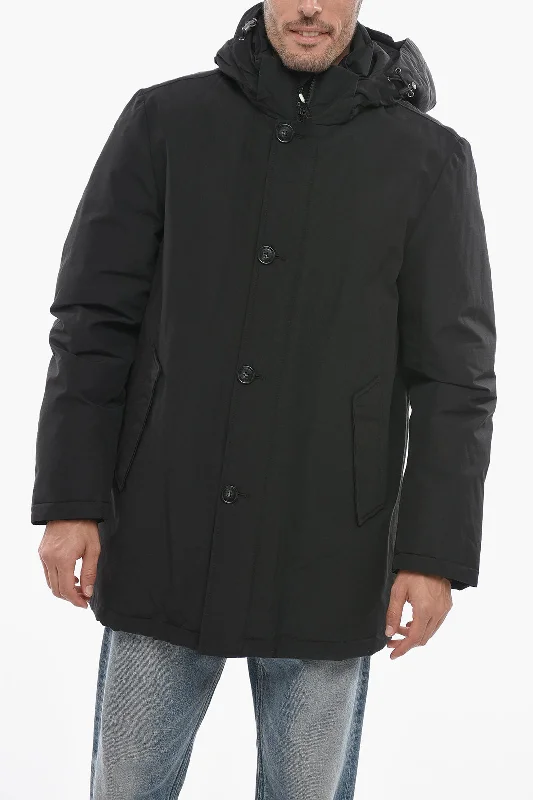 Woolrich Cotton and Nylon SOUTH BAY Padded Jacket with Removable Hood