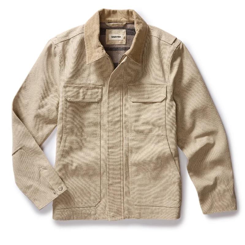 The Workhorse Utility Jacket in Light Khaki Chipped Canvas