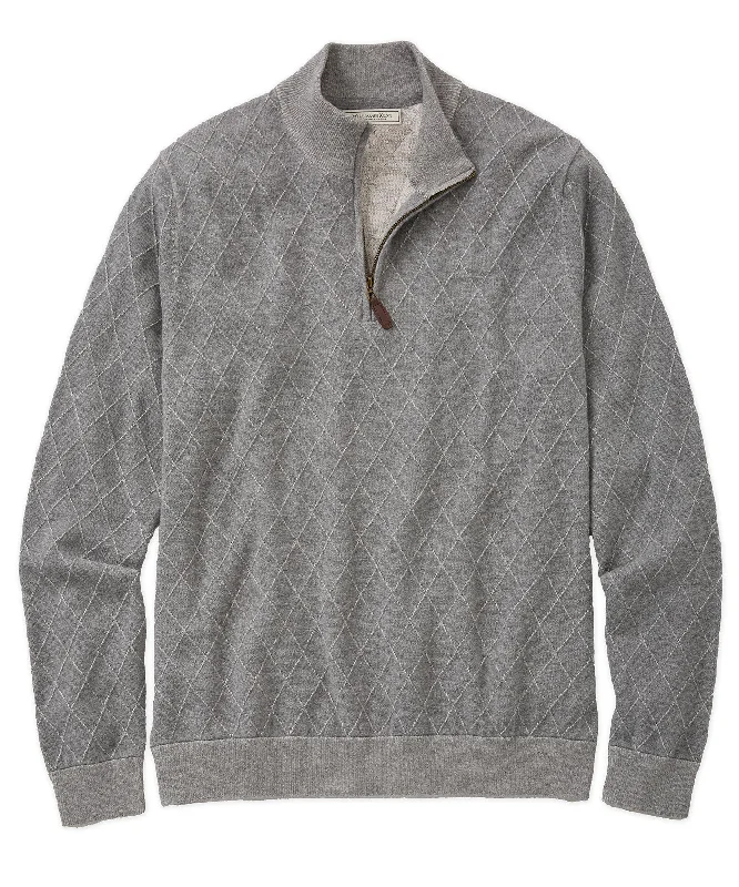 Diamond Lattice Quarter-Zip Sweater