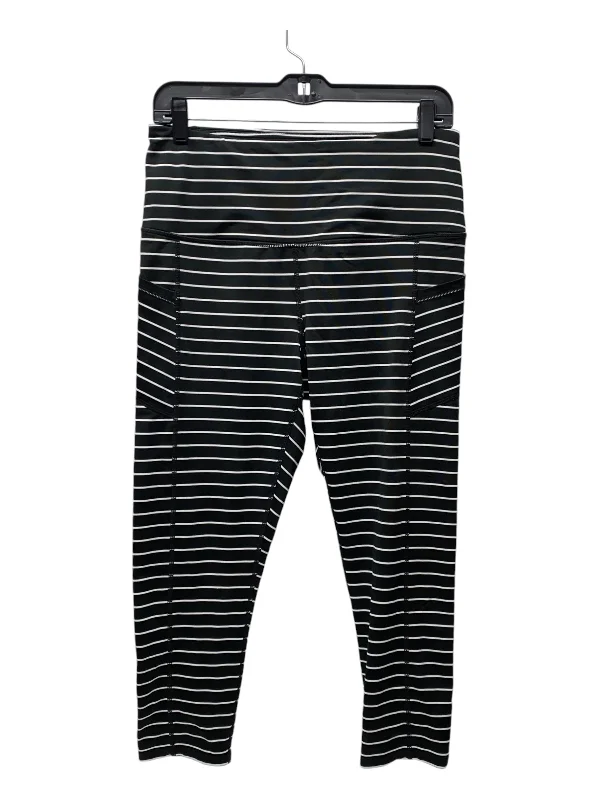 Athletic Leggings By Gaiam In Striped Pattern, Size: L