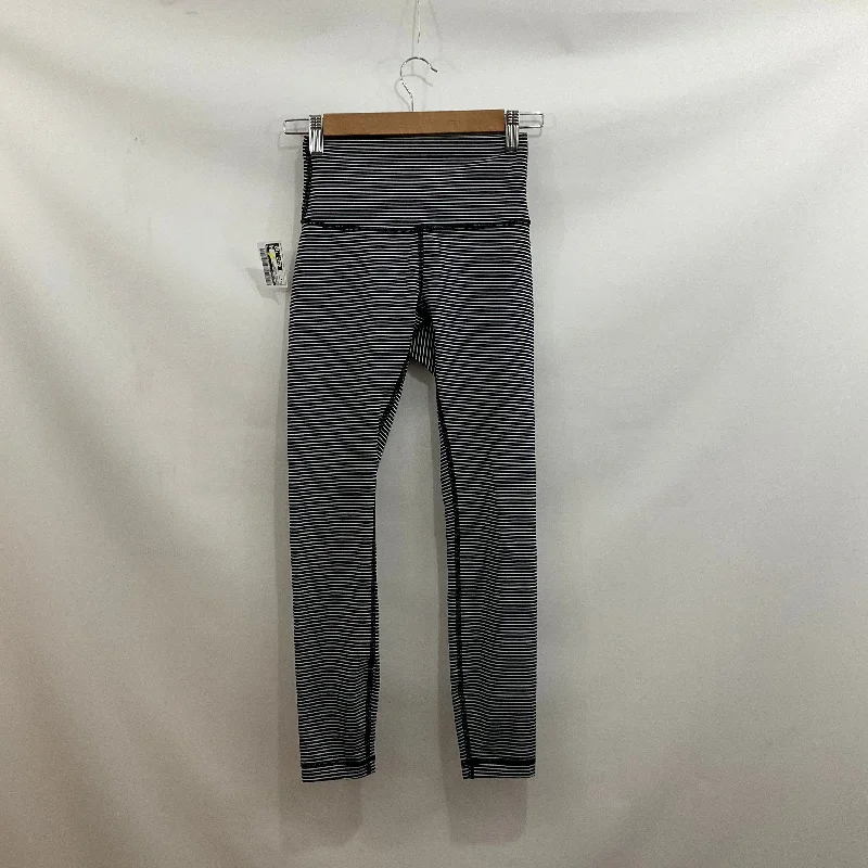 Athletic Leggings By Lululemon In Striped Pattern, Size: 4