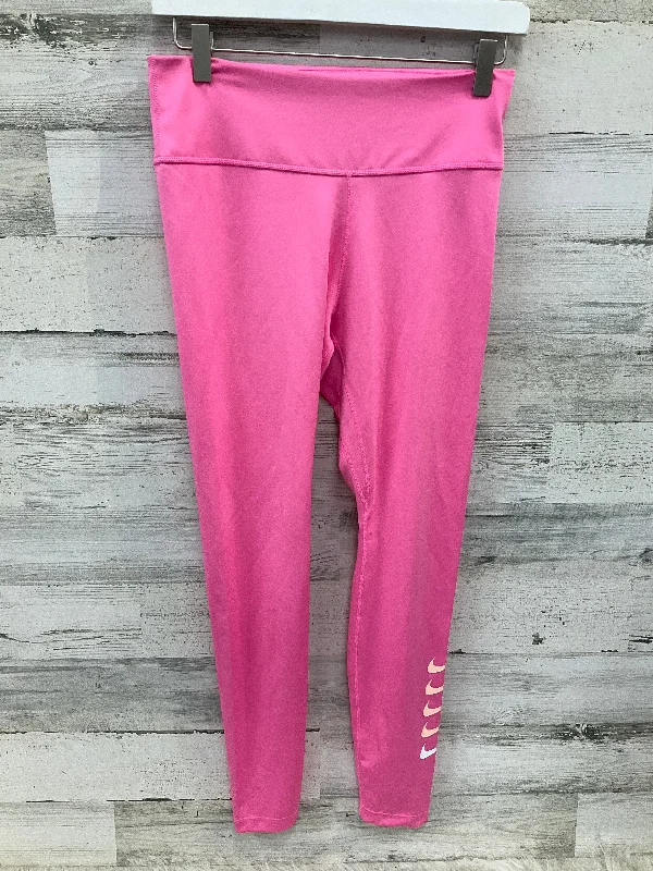 Athletic Leggings By Nike Apparel In Pink, Size: M